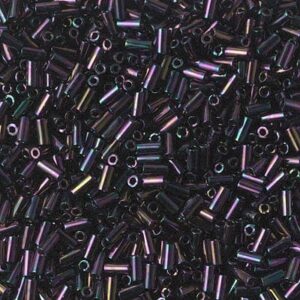 Miyuki bugle beads BGL1-454 metallic dark plum iris 5g