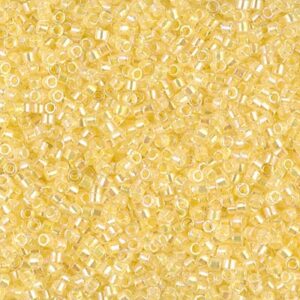Delica Beads from Miyuki DB0053 light yellow lined crystal AB 5g
