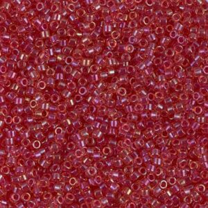 Delica Beads by Miyuki DB0062 light cranberry lined topaz luster 5g