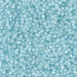 Perles Delica par Miyuki DB0078 lustre de cristal doublé de brume aqua 5g