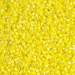 Delica Beads from Miyuki DB0160 opaque yellow AB 5g