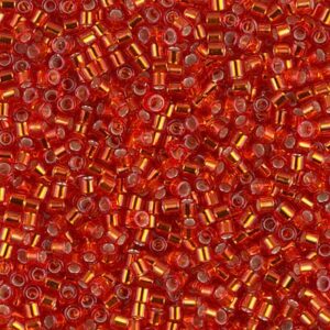 Miyuki Delica Beads Medium DBM0043 argenté rouge flamme 5g
