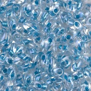 Miyuki long Magatama LMA-1529 cristal scintillant doublé bleu ciel 5g