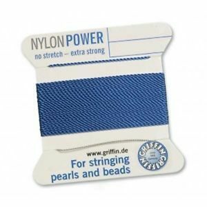 Pearl silk nylon power blue cards 2m (€ 0.70 / m)