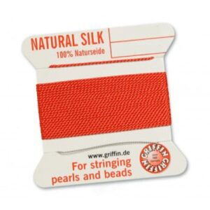 Pearl silk natural coral red card 2m (€ 0.80 / m)