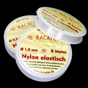Nylon elastic • transparent • 0.5mm • 1 roll