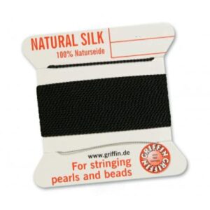 Pearl silk natural black cards 2m (€ 0.80 / m)