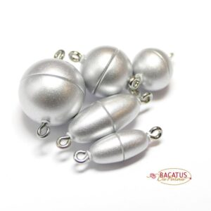 Magnetic clasp plastic silver matt * top quality *