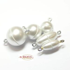Magnetic clasp plastic white matt * top quality *