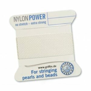 Perlseide Nylon Power weiß Kärtchen 2m (0,90€/m)