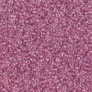 Miyuki Rocailles 15-1524 sparkle peony pink lined crystal (like DB 902) 5g