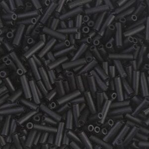 Miyuki bugle beads BGL2-401F matte black 5g