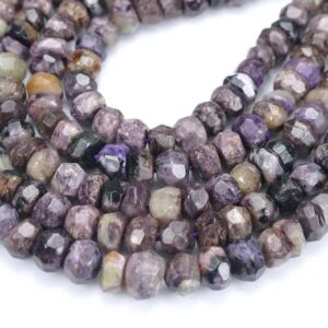 Charoite rondelle faceted 5 x 8 mm, 1 strand