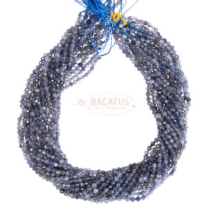 Iolite plain round faceted 2 – 4mm, 1 strand