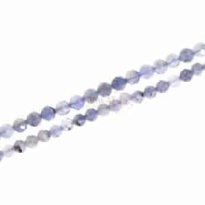 Iolite plain round faceted 2 – 4mm, 1 strand