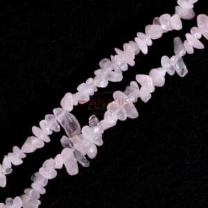 Rose quartz splinters 3 x 5 mm, 1 strand