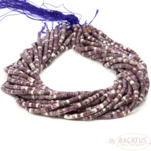 Zoisite Heishi pearls purple white approx. 2x4mm, 1 strand