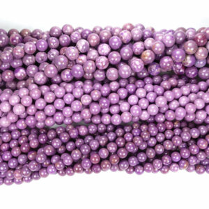 Sphères Phosphosidérite violet brillant 6-12mm, 1 fil