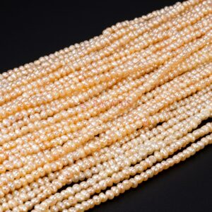 Freshwater pearls potatoes pink 3 – 4 mm, 1 strand
