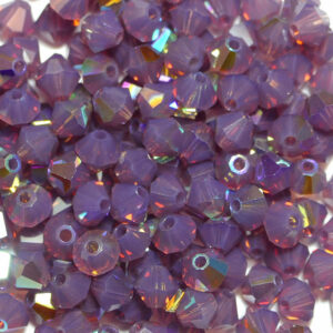 Perles de cristal Bicône PRECIOSA opale améthyste AB 4 mm