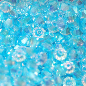 Kristallperlen Bicone PRECIOSA aquamarine 2AB 4 mm