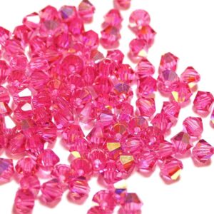 Kristallperlen Bicone PRECIOSA rosé AB 3 & 4 mm