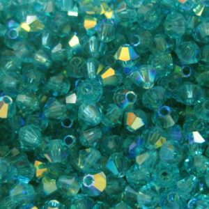Perles de cristal Bicône PRECIOSA zircon bleu AB 3-6 mm