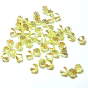 Perles de cristal Bicône PRECIOSA jonquil 2AB 4 & 6 mm