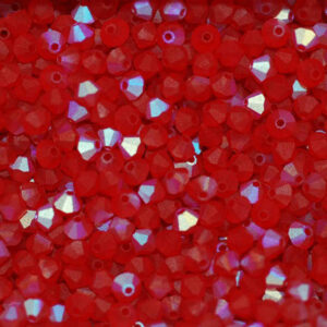 Perles de cristal Bicône PRECIOSA clair siam AB mat 4 & 6 mm