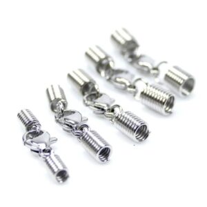 Stainless steel end caps + carabiner 2 – 4 mm spiral