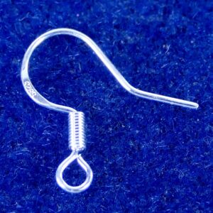 Fishhook Earwires 925 silver 15mm 1 piece