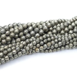 Pyrite faceted round 2 – 10 mm, 1 strand