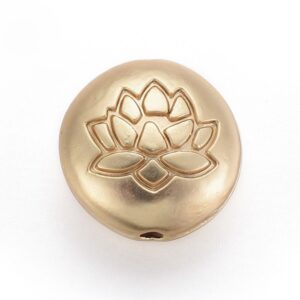 Lentille fleur de lotus en perles en métal Sélection de couleurs 14 x 6,5 mm