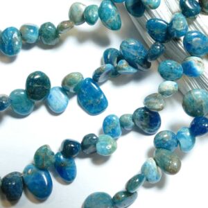 Apatite drops of blue tones 6 x 12 mm, 1 strand