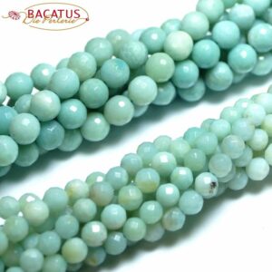 Amazonite plain round faceted 2 – 12 mm, 1 strand