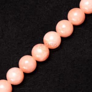 Jade plain round shiny old pink ca. 4-12mm, 1 strand