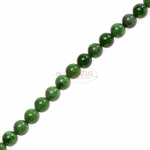Strawberry quartz plain round shiny green ca. 6-8mm, 1 strand
