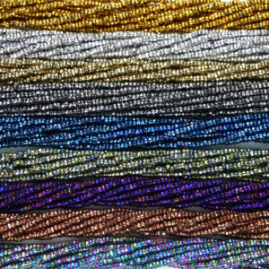 Hematite rondelle faceted color selection 1 x 2 mm, 1 strand