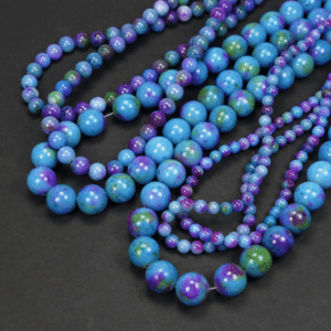 Jade plain round blue purple 4 – 10 mm, 1 strand