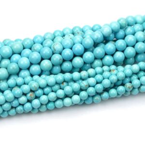 Magnesite plain round turquoise 2 – 14 mm, 1 strand