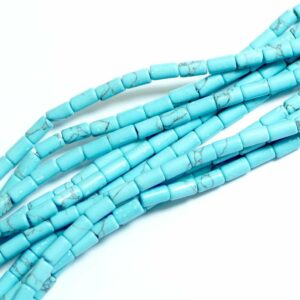 Magnesite tubes turquoise 2 x 4 mm, 1 strand
