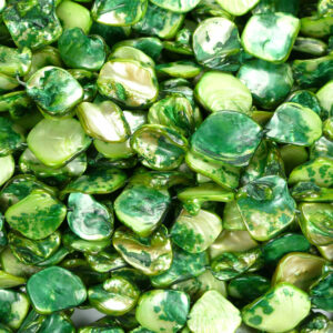 Mother of pearl nuggets green approx. 18 x 18 mm, 1 strand
