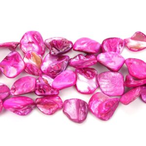 Mother-of-pearl nuggets pink approx. 18 x 18 mm, 1 strand