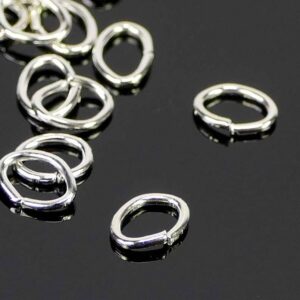 Binding rings oval eyelets open metal Ø 4×4.5 mm 20 pieces