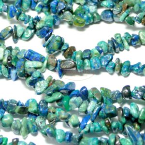Chrysocolla nuggets green blue 4 x 8 mm, double strand