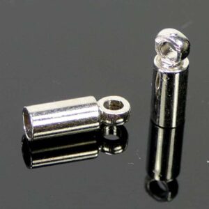 Endkappe Design Metall dunkelsilber 2 mm 10 Stück