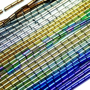 Hematite tubes color selection 2 x 4 mm, 1 strand