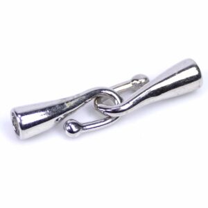Hook fastener metal silver to glue in 33 mm