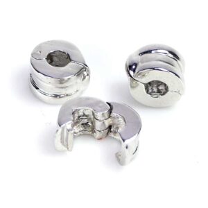 Clamp stopper metal silver 9×6 mm