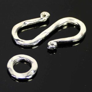 S-clasp metal silver 26×17 mm